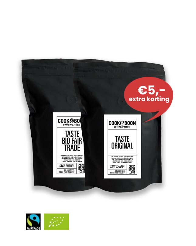 Koffiebonen proefpakket - Cook&Boon 1kg Cook & Boon Koffiebonen | 1 kg cupsenbeans.nl