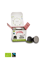 Jones Brothers Coffee | Noir Espresso BIO - koffie capsules 10 stuks - open | Biologische koffie | composteerbare koffiecups | cupsenbeans.nl